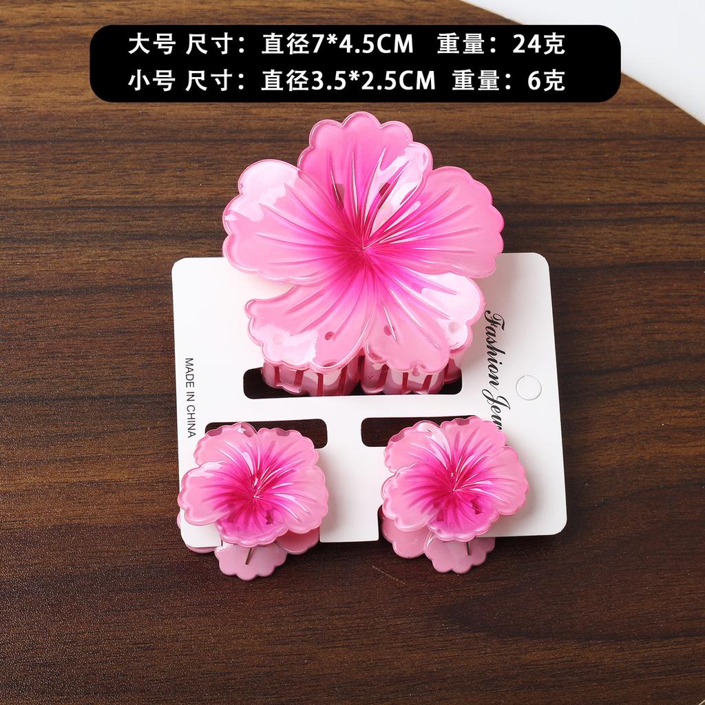 2025 New Egg Flower Grab Clip Retro Color Flower Hair Claw Clip Lady Side Grab Half Grab Back Head Shark