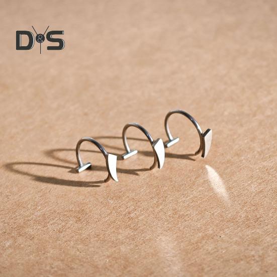 2 Pairs Lip Nails Halloween Cosplay Fangs Stainless Steel Smooth Non-piercing Polished Masquerade Party Shows Lip Jewelry Lip Studs