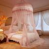 Round Canopy Mosquito Net Bed No-Drill Ceiling Hanging Floor-Standing Heavy-Duty Mesh Single Door Modern Minimalist Design