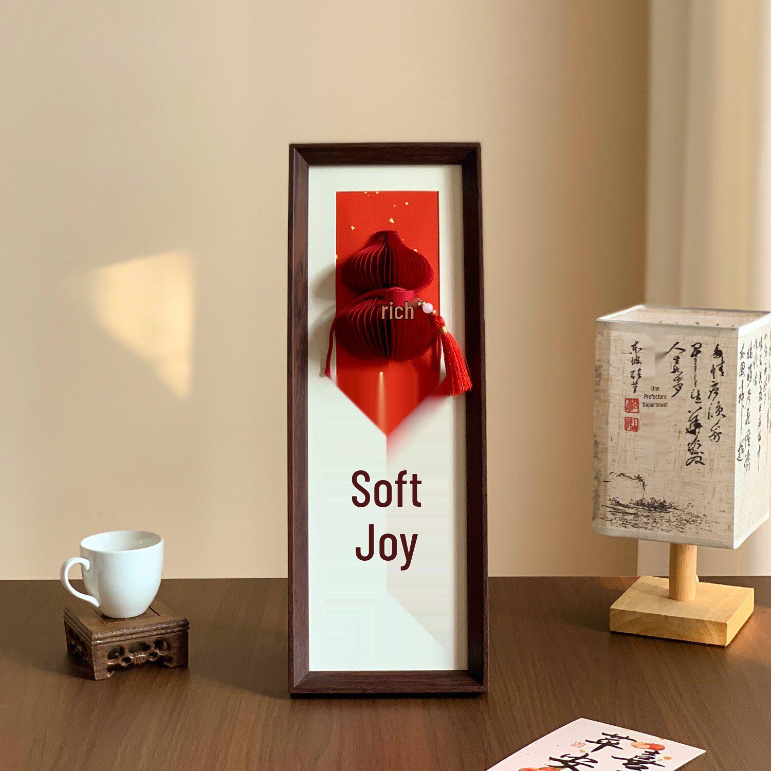

Chinese New Year 3D Gourd Photo Frame Ornament for Spring Festival and New Home Decor Inner Diameter 13*40 cm