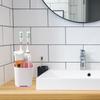 Plastic Detachable Toothbrush Holder with Multifunction StorageBathroom Sink and Countertop Household Decoration