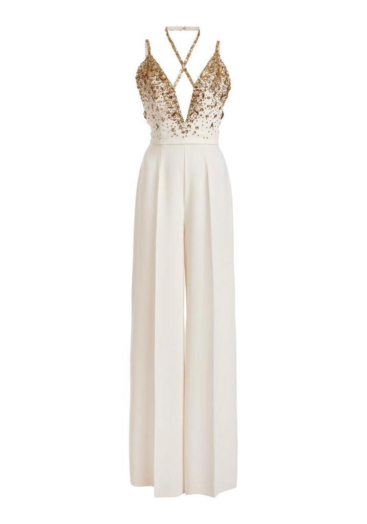 2026 Glamour Star Frühling/Sommer V-Ausschnitt Pailletten Perlen Jumpsuit