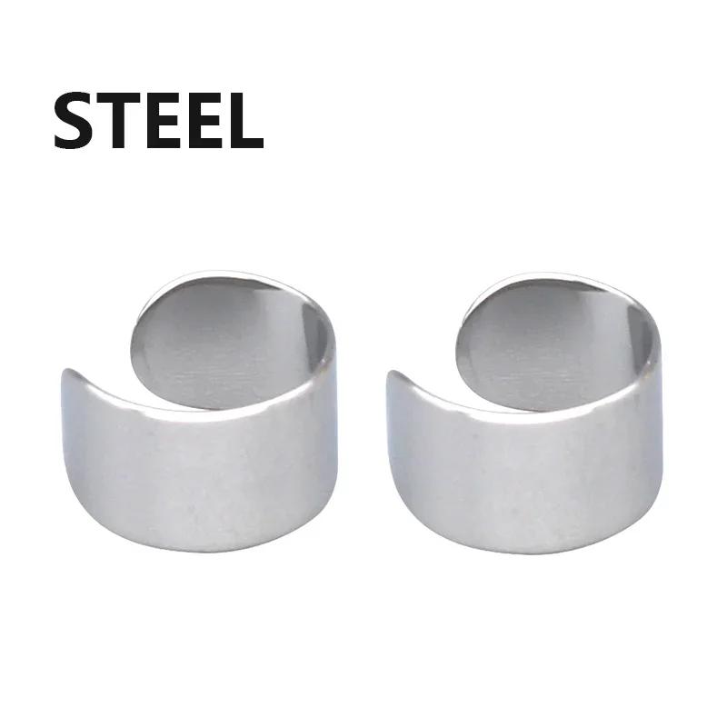1 pár pánských módních ušních dírek s magnetem zirkonem z nerezové oceli s falešnými náušnicemi, unisex, nenapichovací náušnice