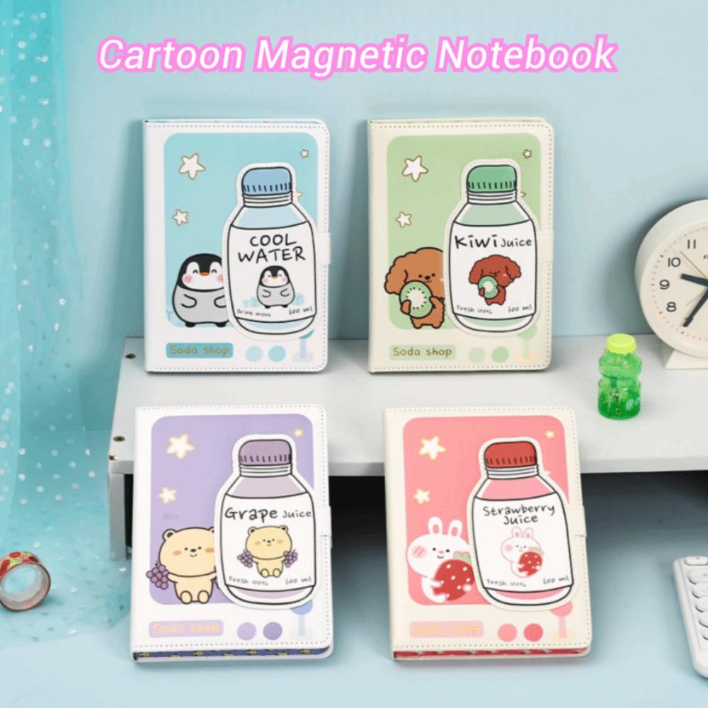 

224 Pages Student Notebook Macaron Color PU Leather Notepad B6 Magnetic Notebook Office Supplies зелений
