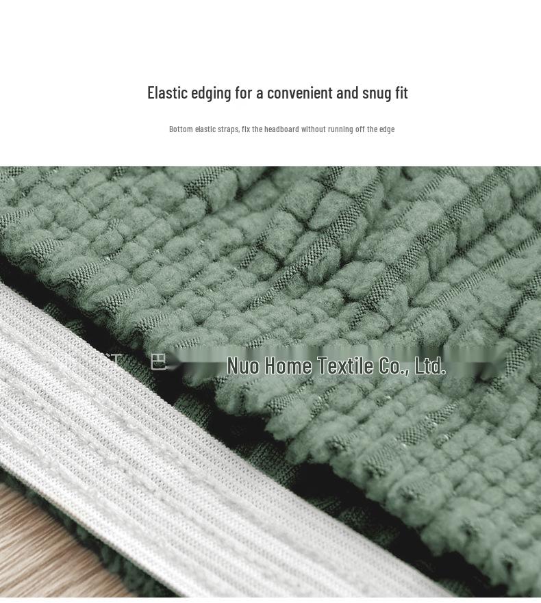 Nordic Style Elastic Bed Head Cover - Full, Removable, Washable, Solid Color, Soft, Dust-Proof Cover