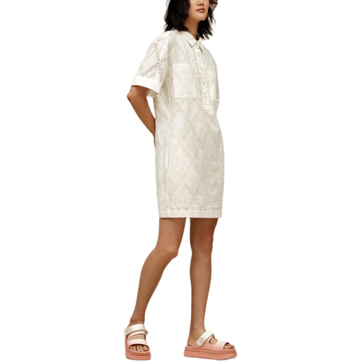 UGG SS25 Short Sleeved Dress Women s Halo White 1167414-NMB M