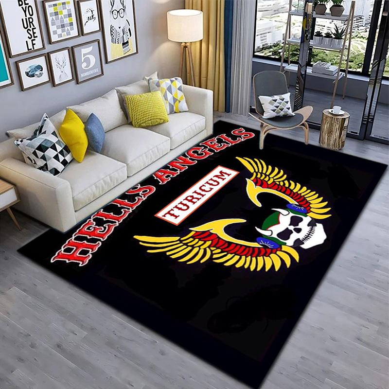 Gang Motorcycle enthusiasts Hells Angels Motorcycle Club carpet is suitable for living room and bedroom doormats office balcony decorative carpet V8