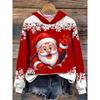 3D Color Printing Autumn Pullover Sports Hooded Long-sleeved Sweater Casual and Comfortable Christmas Printing