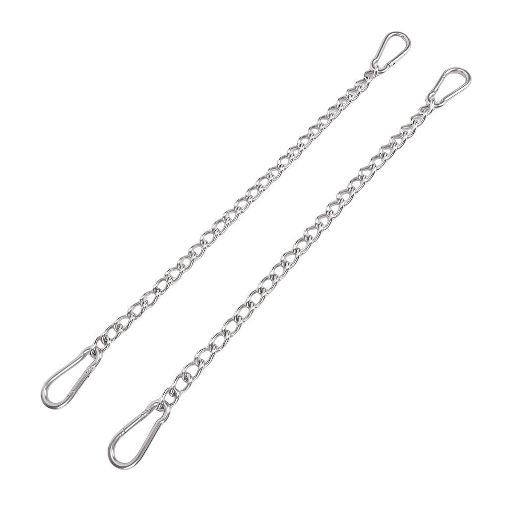 2 Pcs Hanging Chair Chain 660lbs Load Capacity Stainless Steel Hammock Chain with 4 Spring Snap Hook for Swing Punching Bag