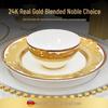 Europäisches Luxus Gold Knochenporzellan Schüssel & Teller Geschirrset