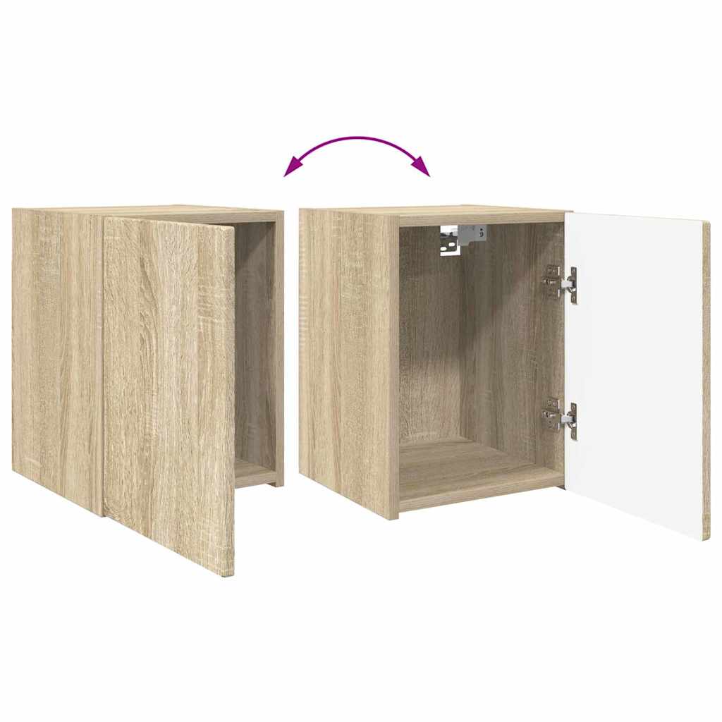 TV Wall Cabinet 2 Pcs Sonoma 30 X 31 X 40 Cm Particleboard