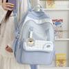 Schoolbag Japanese Junior High School Students Contrasting Colors Large-capacity Schoolbag Female High School Students Retro Versatile Backpack