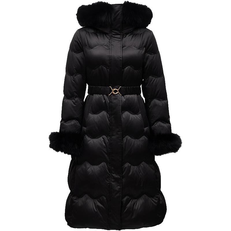 

VEROMODA Women s Detachable Fox Fur Collar Down Jacket S