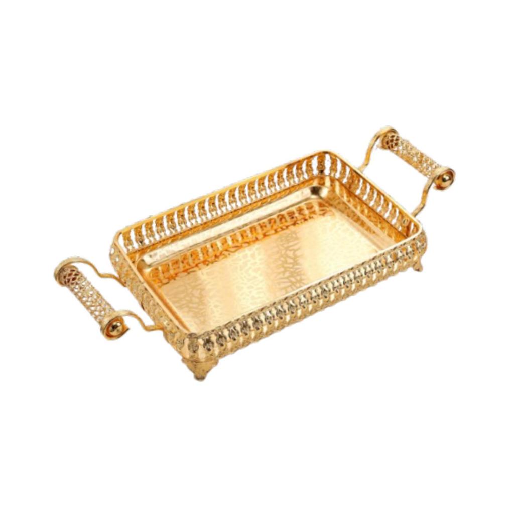 Turkish Coffee Tea Serving Tray Cosmetic 45x20cm Portable with Double Handle for Birthday New Year Celebrations Events Wedding
