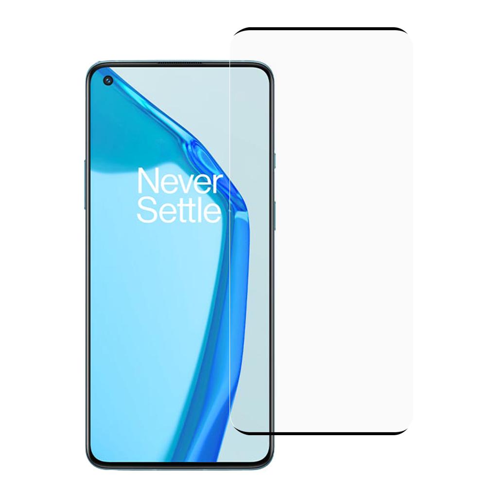 Full Screen Coverage Silk Printing Tempered Glass Film Screen Protector Support Fingerprint Unlock for OnePlus 9 Pro/10 Pro [Side Glue]