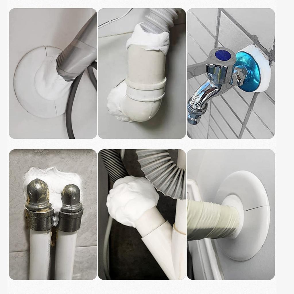 Vanntett kanaltetning reparasjon tetningsleire 4-pakning hvit formbar silikonsparkel Hurtig reparasjonsslam for rørtilkobling, vegghull, luftkondisjoneringshull