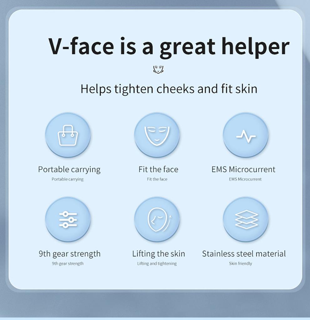 EMS Face Lifting Massager Anti Wrinkle Firming Facial Massager V-Face Lift Device Microcurrent Remover Double Chin Skin Care
