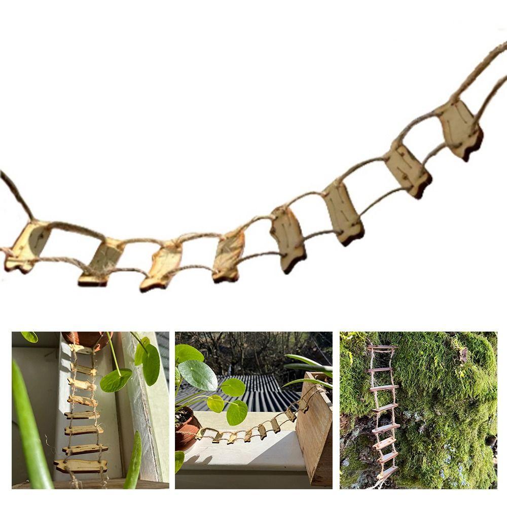 DIY Decorative Accessory Fairy Bridge Rope Ladder Wooden Micro Landscape Decoration