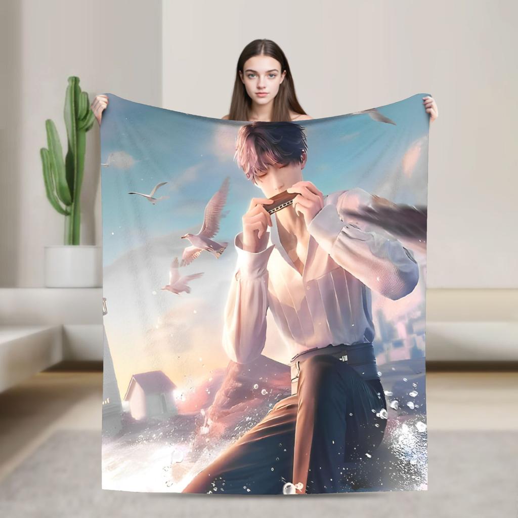 Love and Deepspace Rafayel Fuzzy Blanket Awesome Throw Blanket for Sofa Bedding Lounge 150*125cm Bedspread