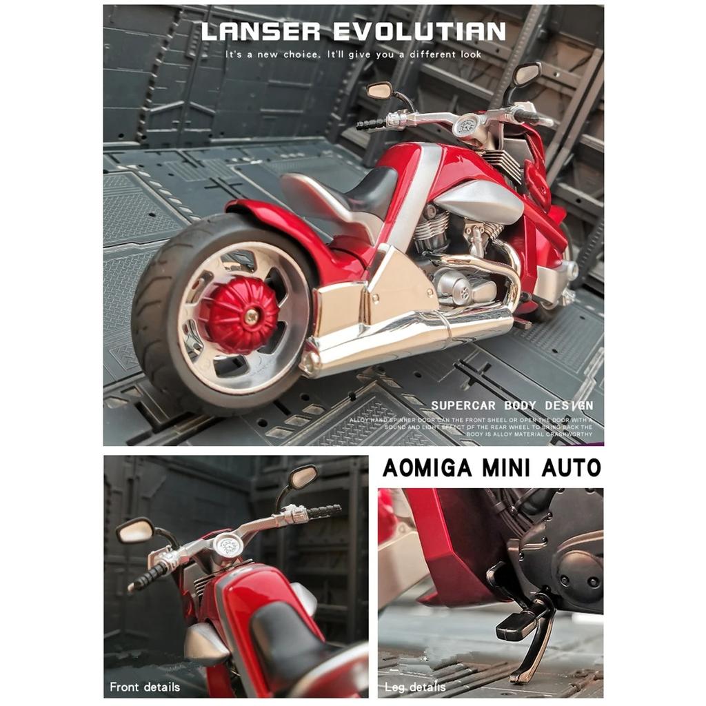 1/12 Tyrannosaurus Rex V-REX Alloy Racing Motorcycle Model Simulation Street Motorcycle Model Sound Light Kids Toys Gift