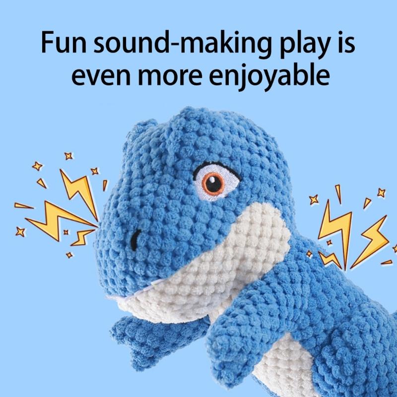 Lovely Dinosaurs Squeaky Dog Chew Toy for Interactively Fun Playing Anxiety Reliefs with Chew Resistant Easyly Washing