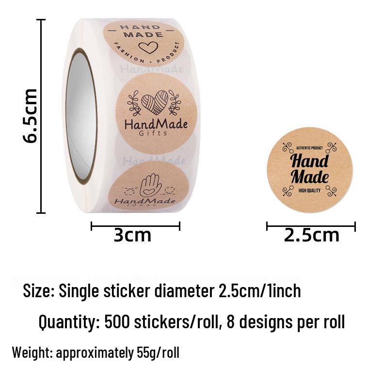 500 Handcrafted Bakery Sealing Stickers
