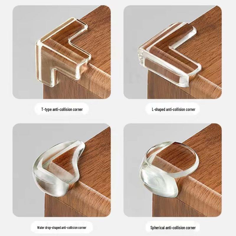 Transparent Water Drop PVC Corner Guards for Baby Safety - Anti-Collision Pads for Tables, Chairs & Walls