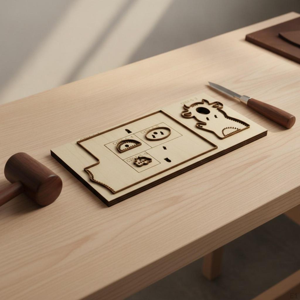 Wooden HandOperated DieStamp Assembly | Clean Repeatable Cuts, A7 Notebook Cover Die stamp