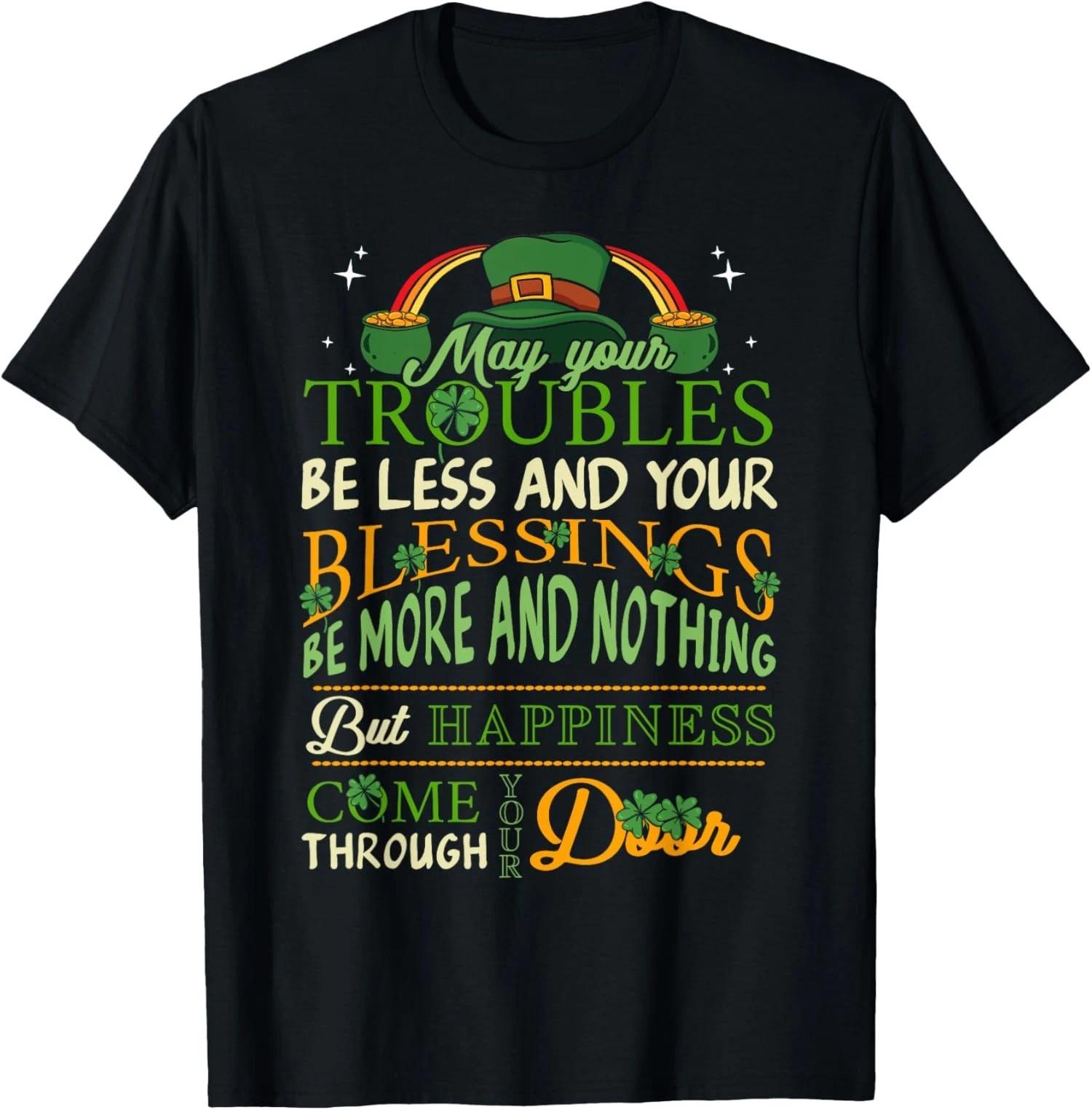 Irish Blessing St Patricks Day Leprechaun Rainbow Unisex T shirt S