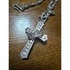 Used Justin Davis Cross Pendant Necklace Silver 925