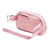 Lululemon Everywhere 1L Logo Zip Crossbody Waist Bag Women Bags Pink Silver LU9CAIS-068006