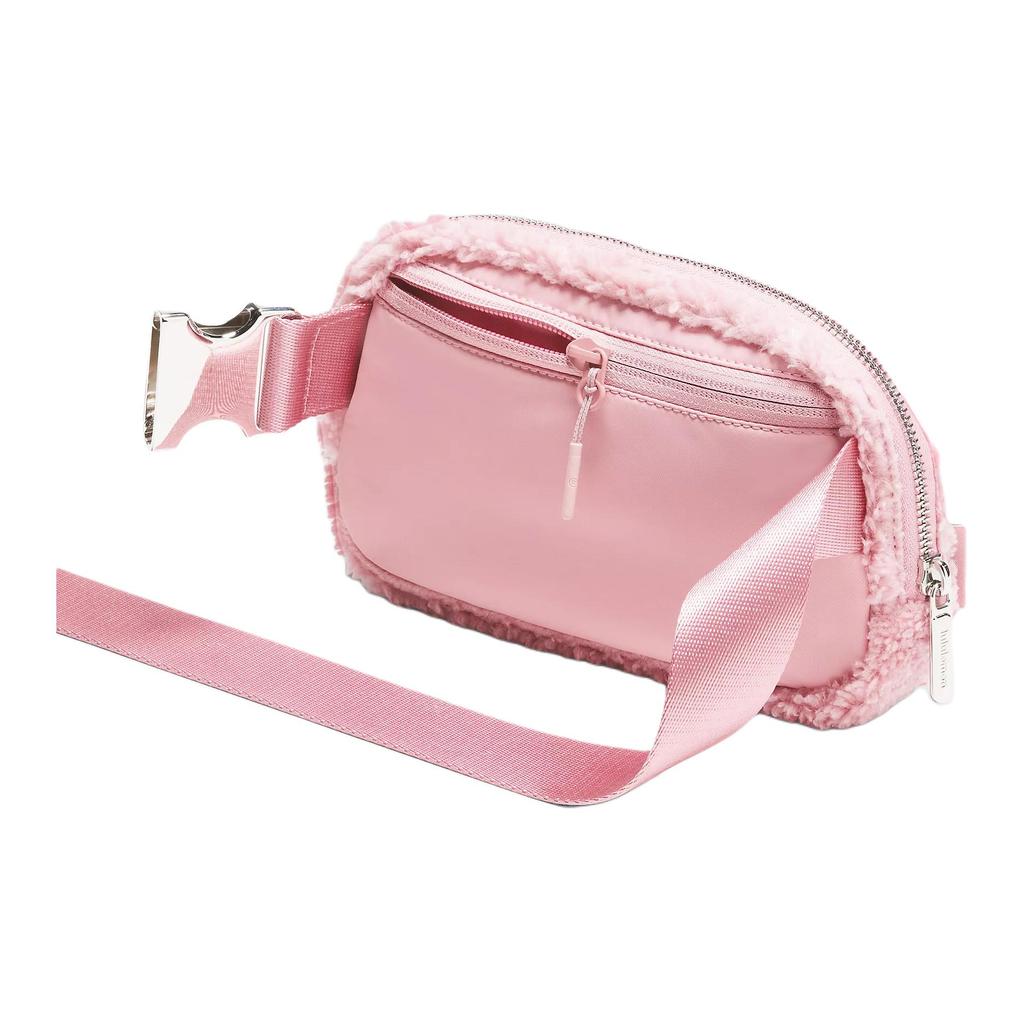 Lululemon Everywhere 1L Logo Zip Crossbody Waist Bag Women Bags Pink Silver LU9CAIS-068006
