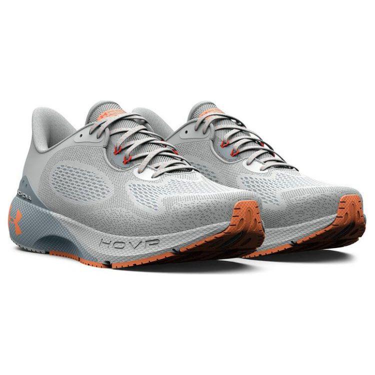 Under Armour Comfortable Versatile Shock Absorbing Durable Low Top Casual Running Shoes Women Sneaker Gray Orange 3024907-101