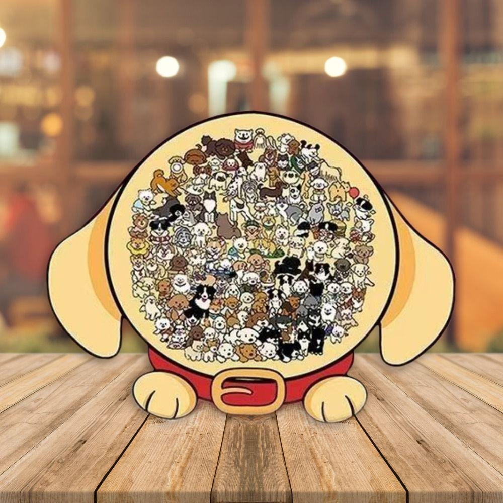 Brain Burning Animal Jigsaw Bear Shape Puppy Puzzle Adorable Dog Wooden Puzzle  Kids Toy