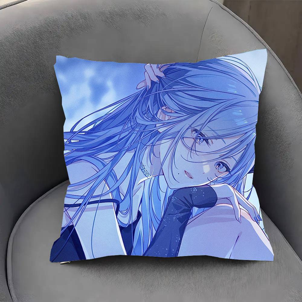 Shizuku Hinomori Anime PProject Pillow Case Fashion Square Pillowcase Bedroom Sofa Room Ins Decoration Leisure