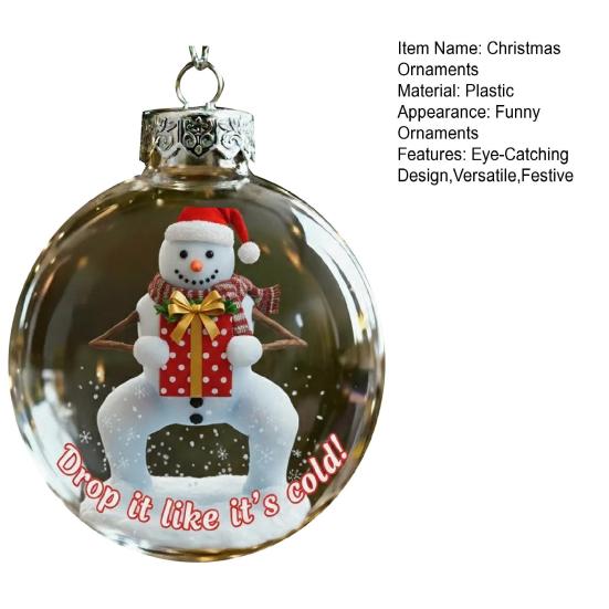 Festive Animal Ornaments Christmas Tree Decorations Clear Plastic Xmas Balls for Home Fun Party Decor