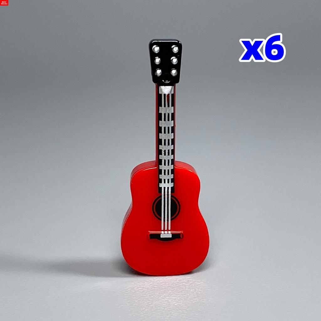 MOC Bricks Guitar Stand 4cm Figure Music Instruments Building Blocks DIY Dolls Toys For Children Gifts