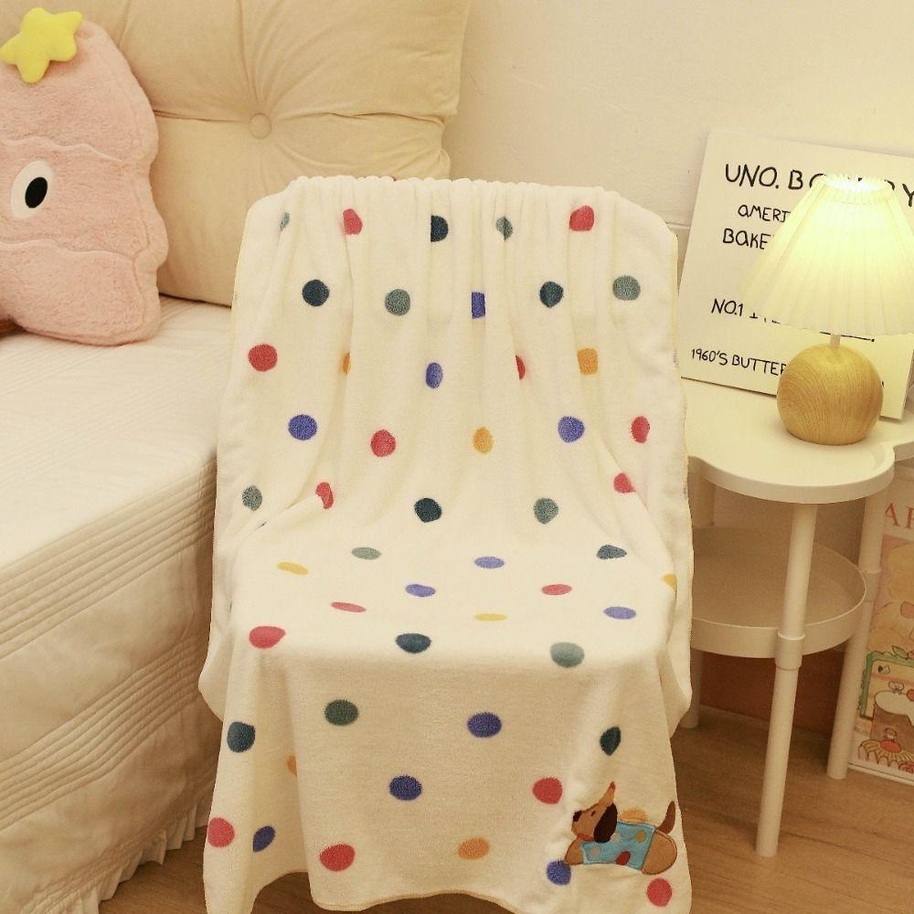 Quick Dry Coral Fleece Bath Towel Cartoon Puppy Hair Drying Towel Household Pool Towel  Bathroom