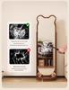Rotating Pegboard Full-Length Mirror and Clothes Rack - Movable, Retro Floor Standing Dressing Room Mirror