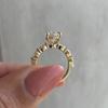 Gold Plated Stainless Steel Rings For Women water drop Zircon Wedding Ring Jewelry Accessories Size 6-11