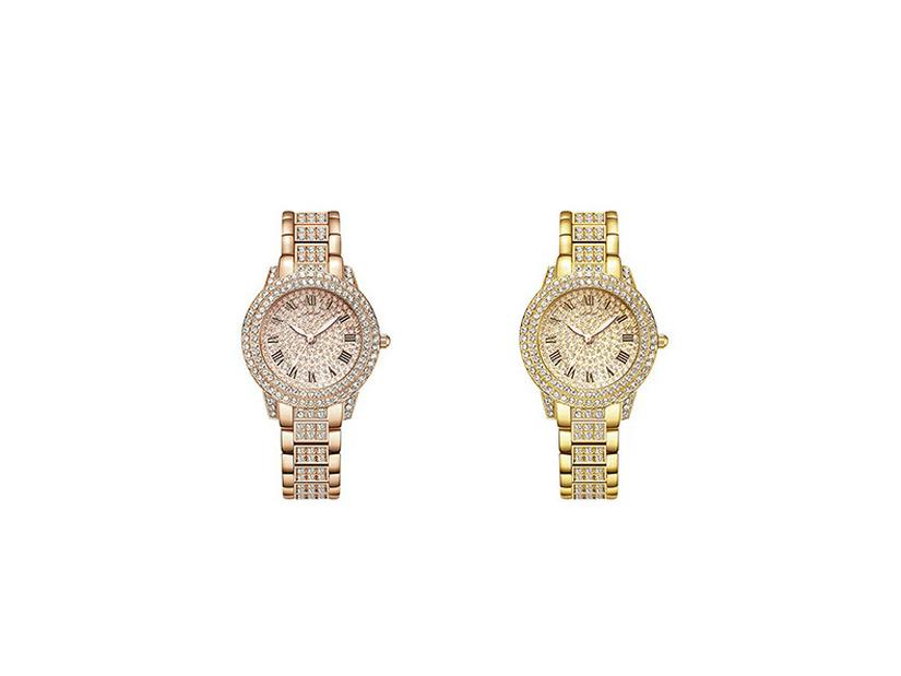 Luxury Diamond-Studded Roman Pattern Ladies Watch and Bracelet Set