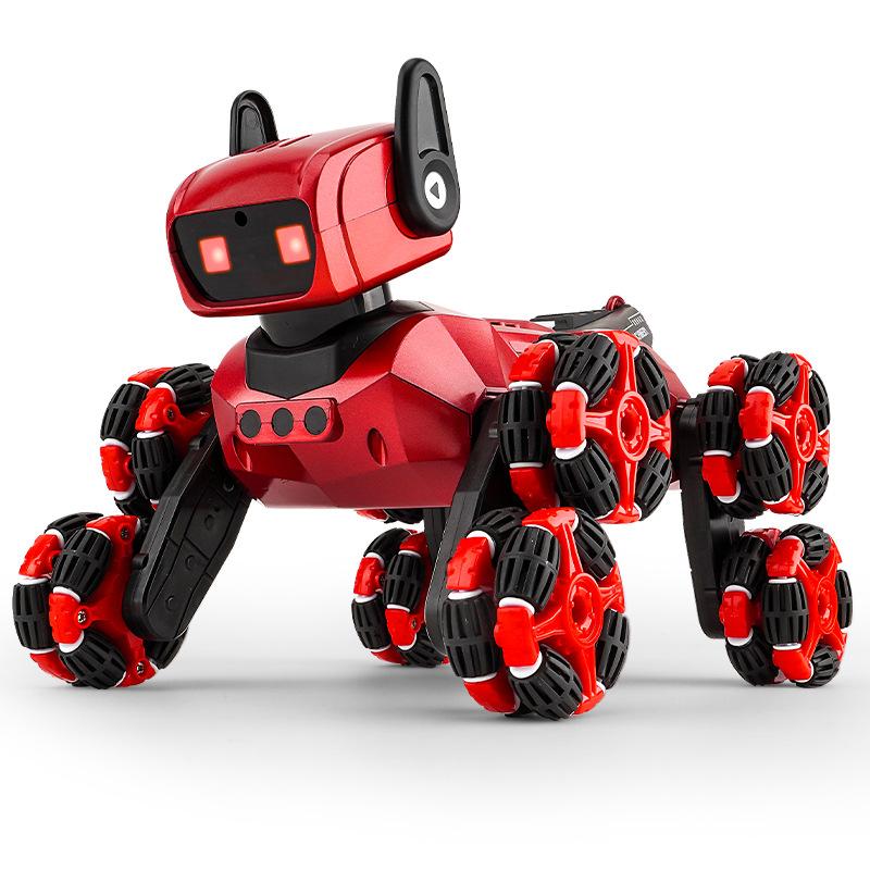 New children's toy mechanical dog eight-wheel stunt spray can shake the head electric remote control car machine dog manufacturer