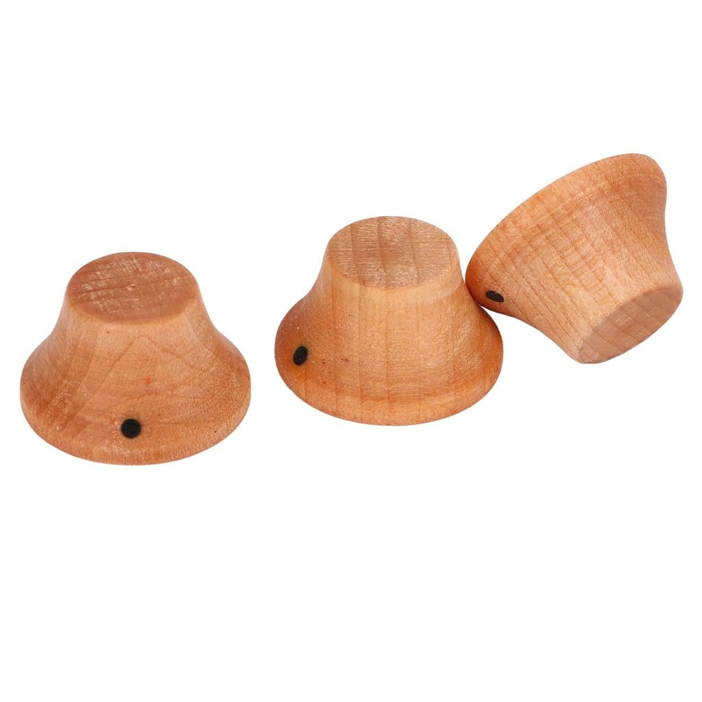 3 Pieces Electric Guitar Knobs, Wooden Guitar Volume Control Knobs, Professional Accessories (Maple)