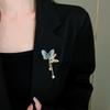 Vintage Butterfly Tassel Brooch Metal Banquet Clothes Metal Pin Zircon Luxury Badge Pin  Girls