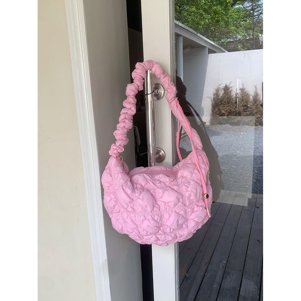 IELGY All-Match One-Shoulder Underarm Korean Version Down Padded Jacket Bag Casual Cross-Body Folded Cloud Bag