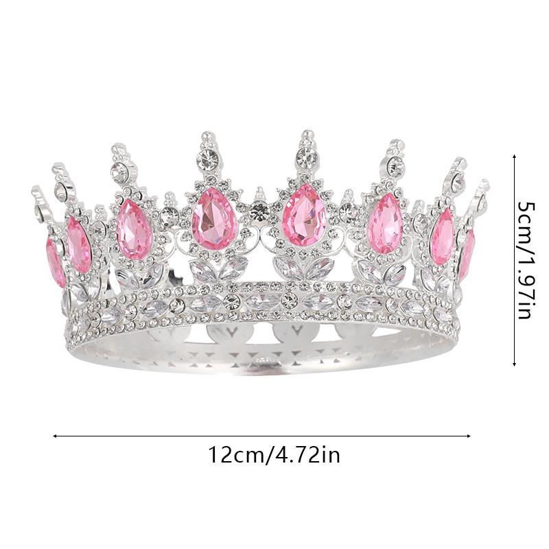 Large Crown Cake Topper Happy Birthday Party Cake Decoration Metal Gold Silver Crystal Crown Wedding Bridal Hair Accessories