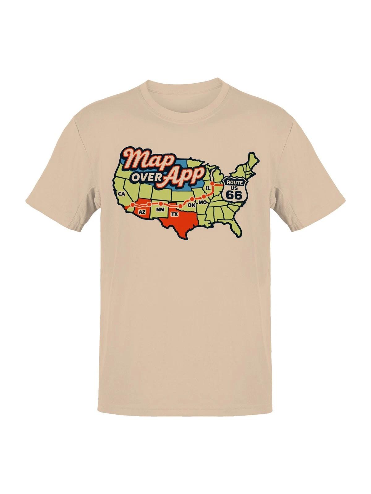 Map Over App Route 66 Adventure Men s T-shirt Unisex T-Shirt XXXXL