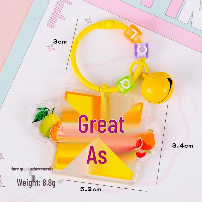 Irregular Shape Text Blessing Acrylic Keychain - New Year Gift & Bag Pendant