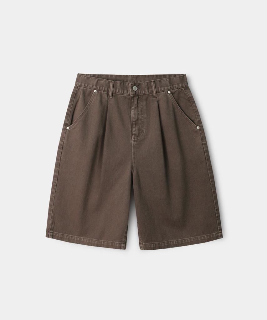 INDUST Pigment Washed Single-Pleat Bermuda Pants_4 Colors
