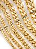 New Luxury Hip Hop Retro Punk Stainless Steel 18K Gold Cuban Chain Necklace Bracelet Jewelry